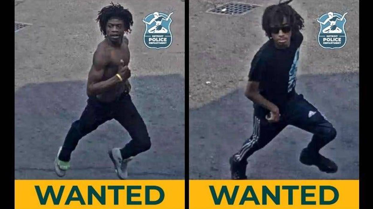 Suspects running after attacking Detroit police officer at gas station