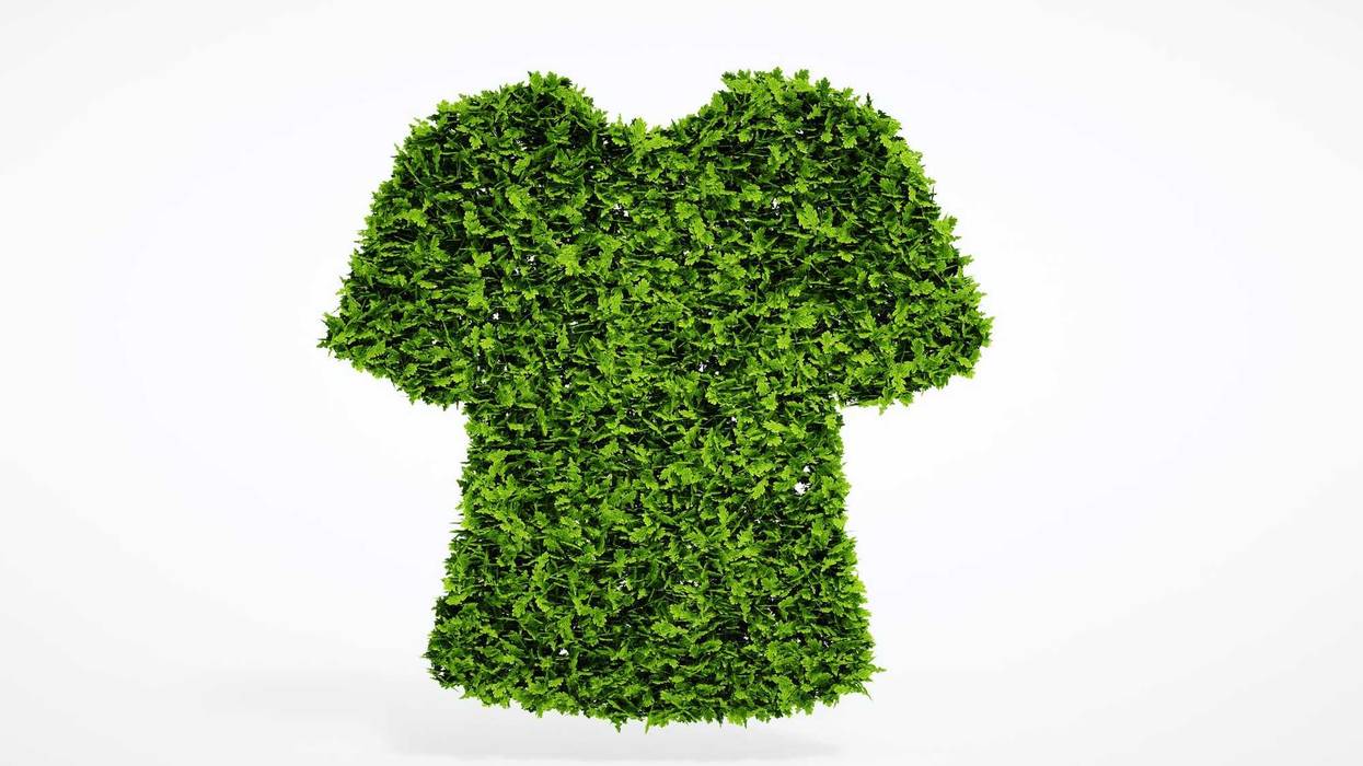 Sustainable clothing: T-shirt made from green leaves