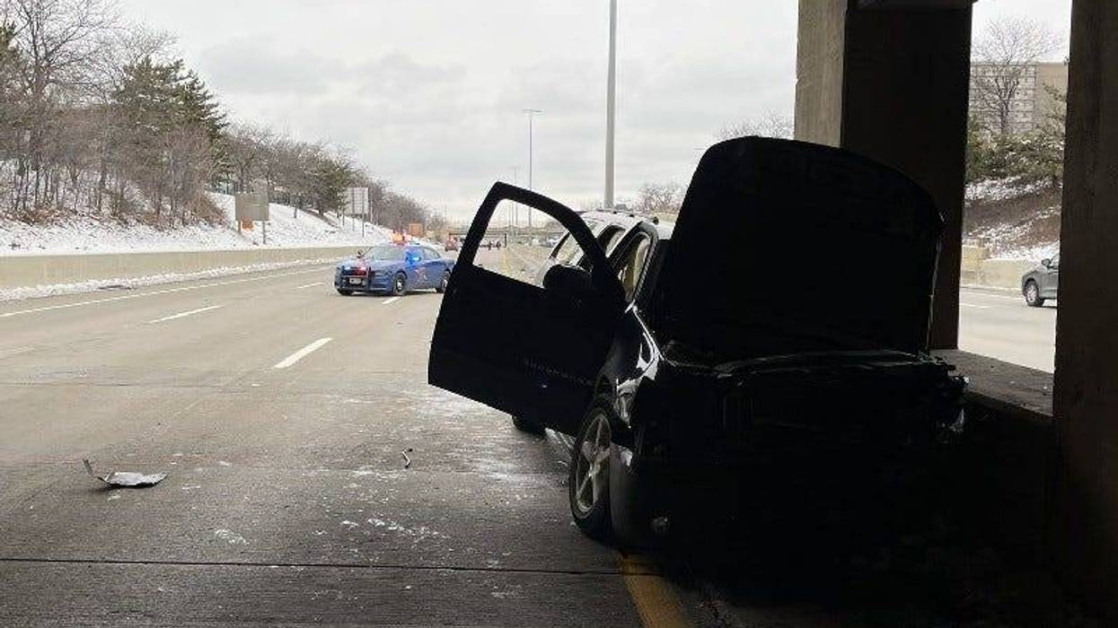 SUV crashed into wall after shooting