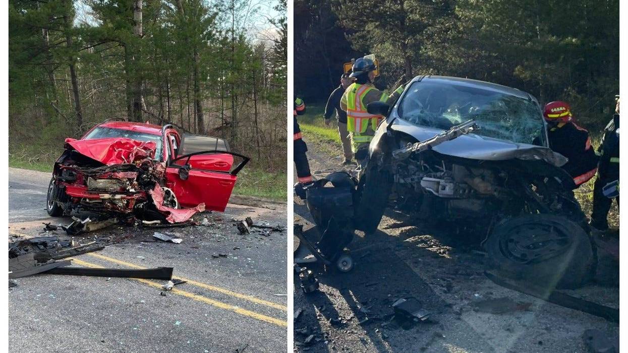 SUVs severely damaged in Northern Michigan crash