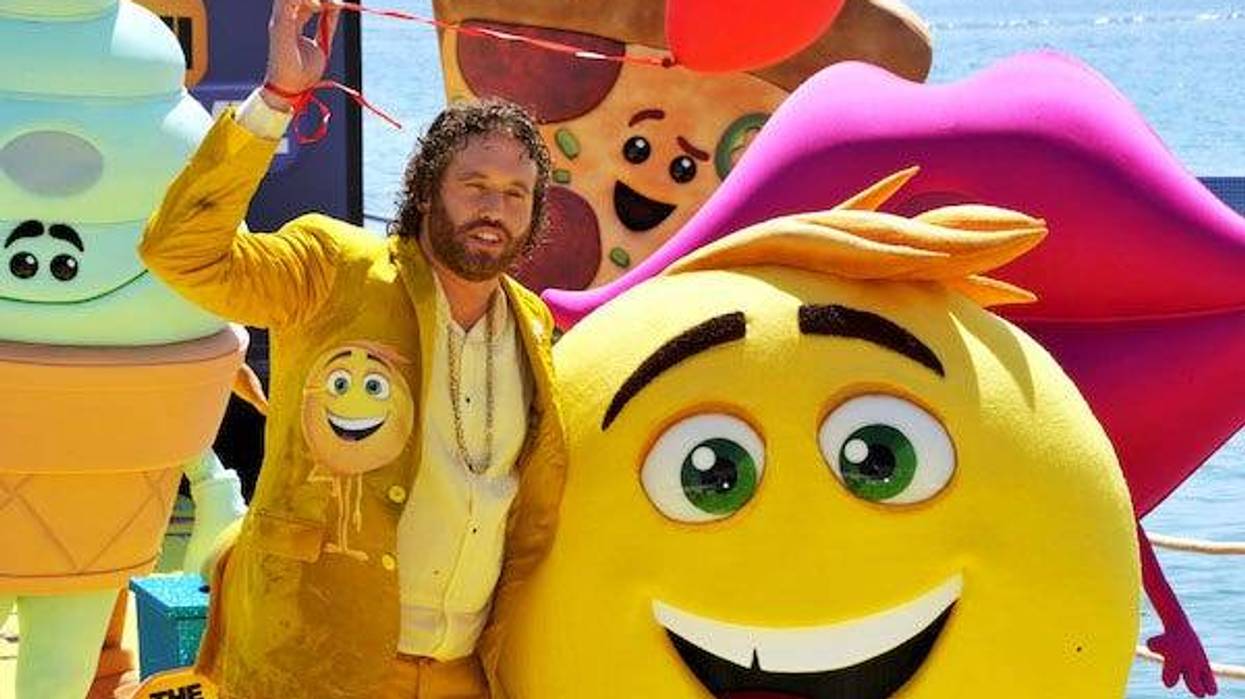 T.J. Miller during the Emoji Movie photocall at the Carlton beach in Cannes, France