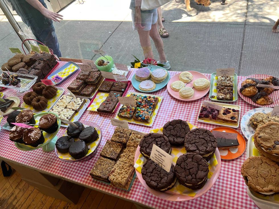 table of bakery items