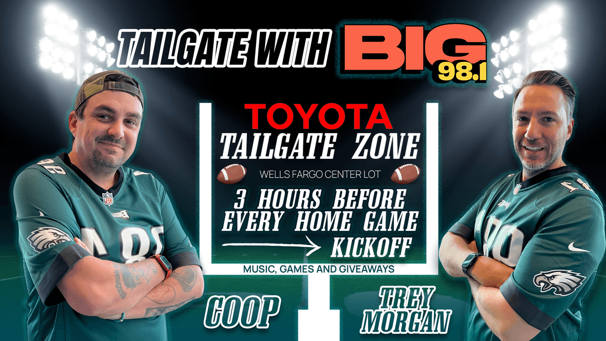 Tailgate with Coop & Trey Morgan @ The Wells Fargo Center Parking Lot All Eagles Eason Long