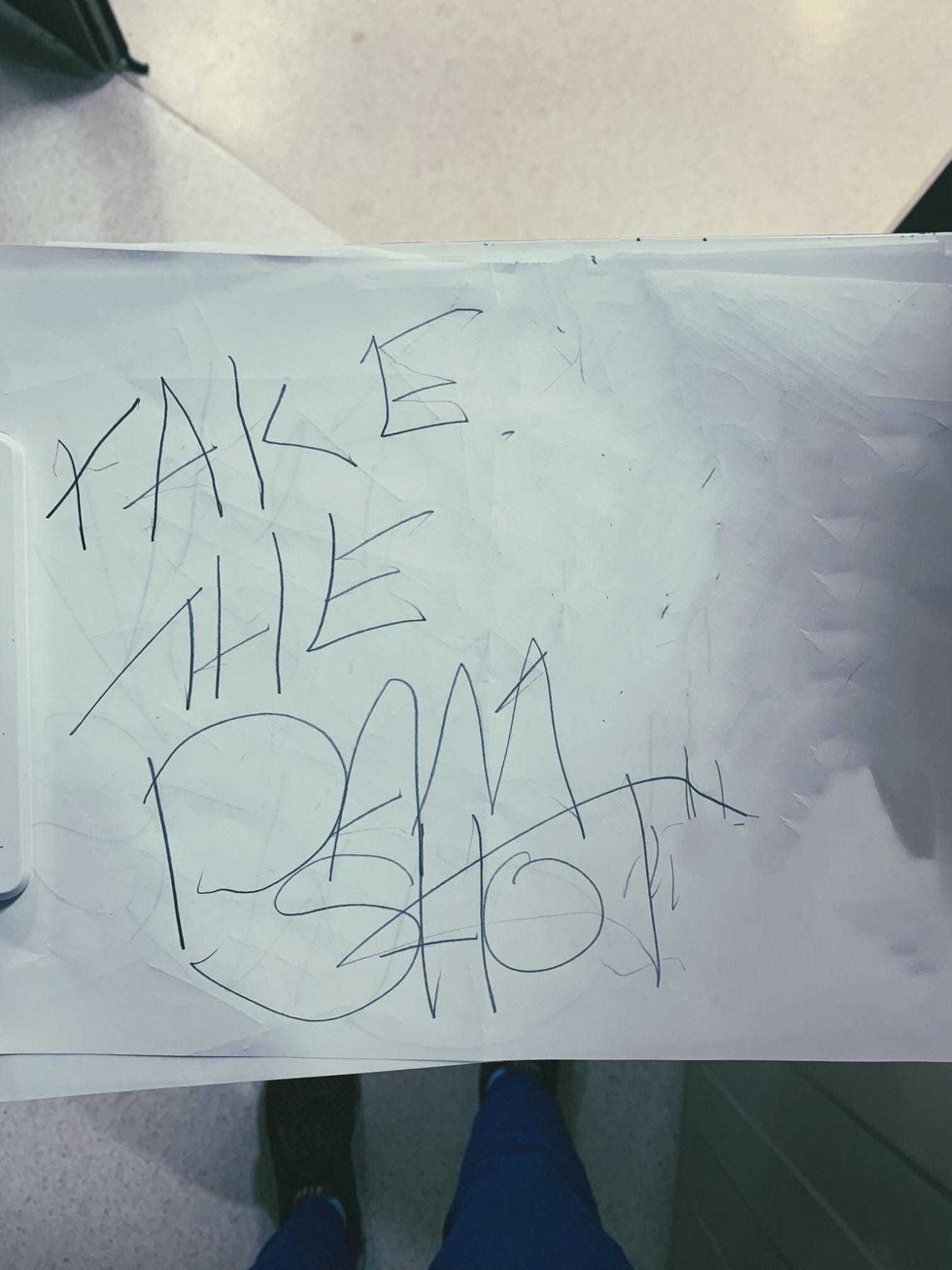 COVID patient on ventilator writes message to her friends: “Take the Dam Shot”