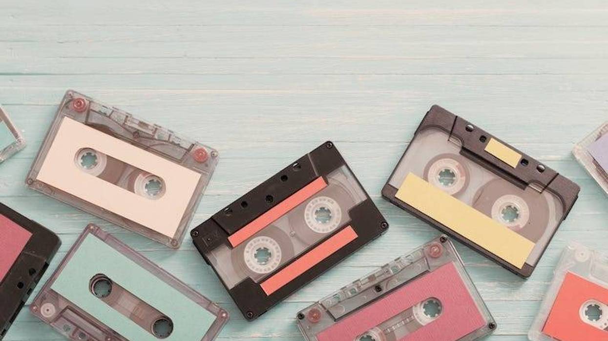 Tapes, Cassette Tapes, Wooden Background