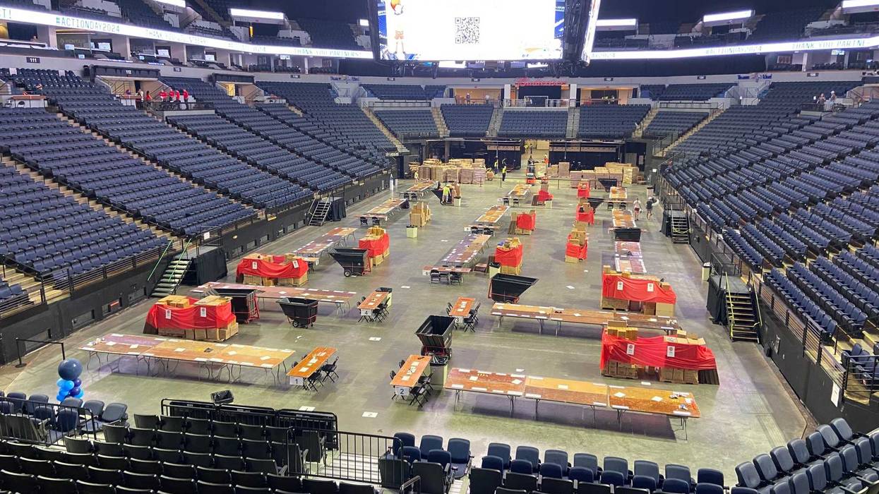 Target Center was jammed with volunteers and school supplies for the 9th annual event.