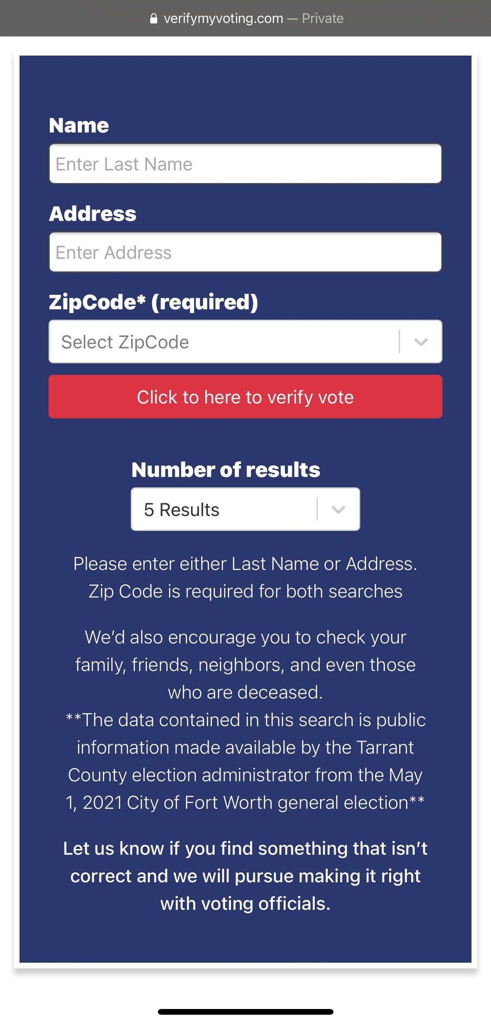 Tarrant County warns people of a so-called voter verification website