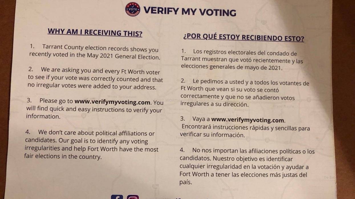Tarrant County warns people of a so-called voter verification website