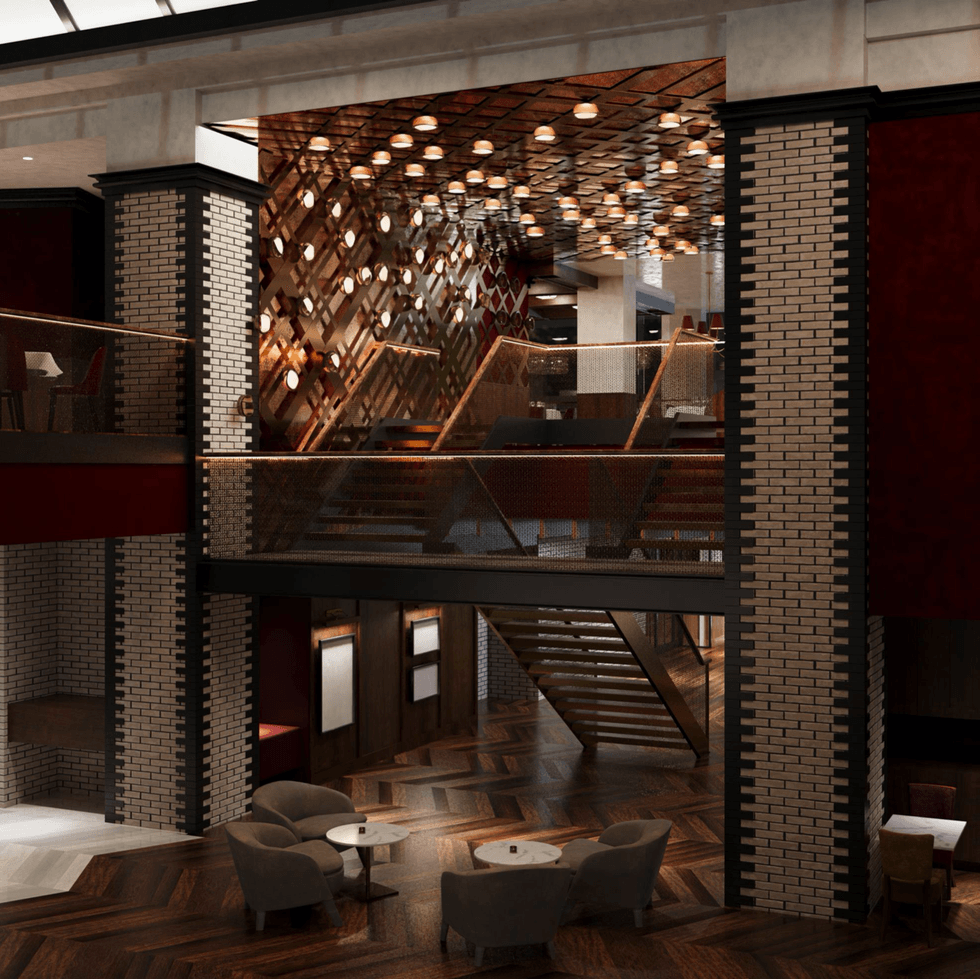 Tavern on Rush interior rendering.