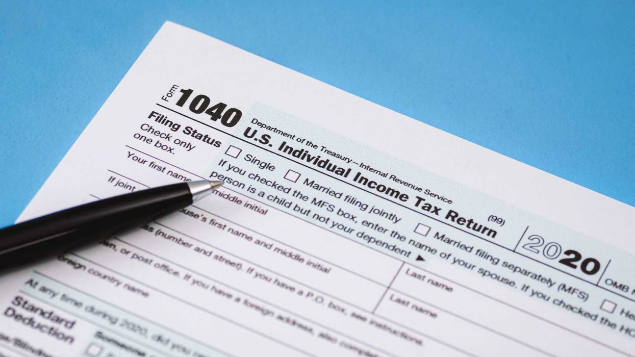 Tax return stock photo.