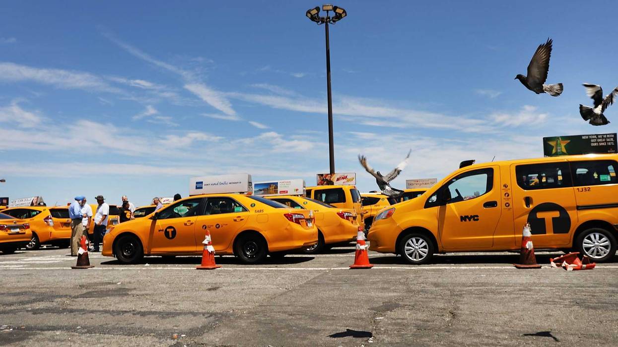 Taxis line up at John F. Kennedy Airport