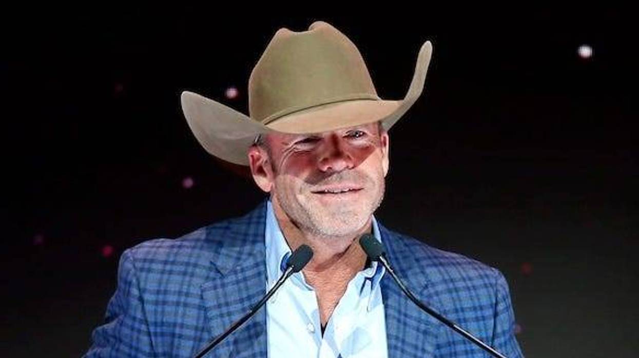 Taylor Sheridan accepts the award for Outstanding Fictional Drama Presentation for "1883" Season 1, Episode 1 during the Western Heritage Awards at the National Cowboy & Western Heritage Museum in Oklahoma City