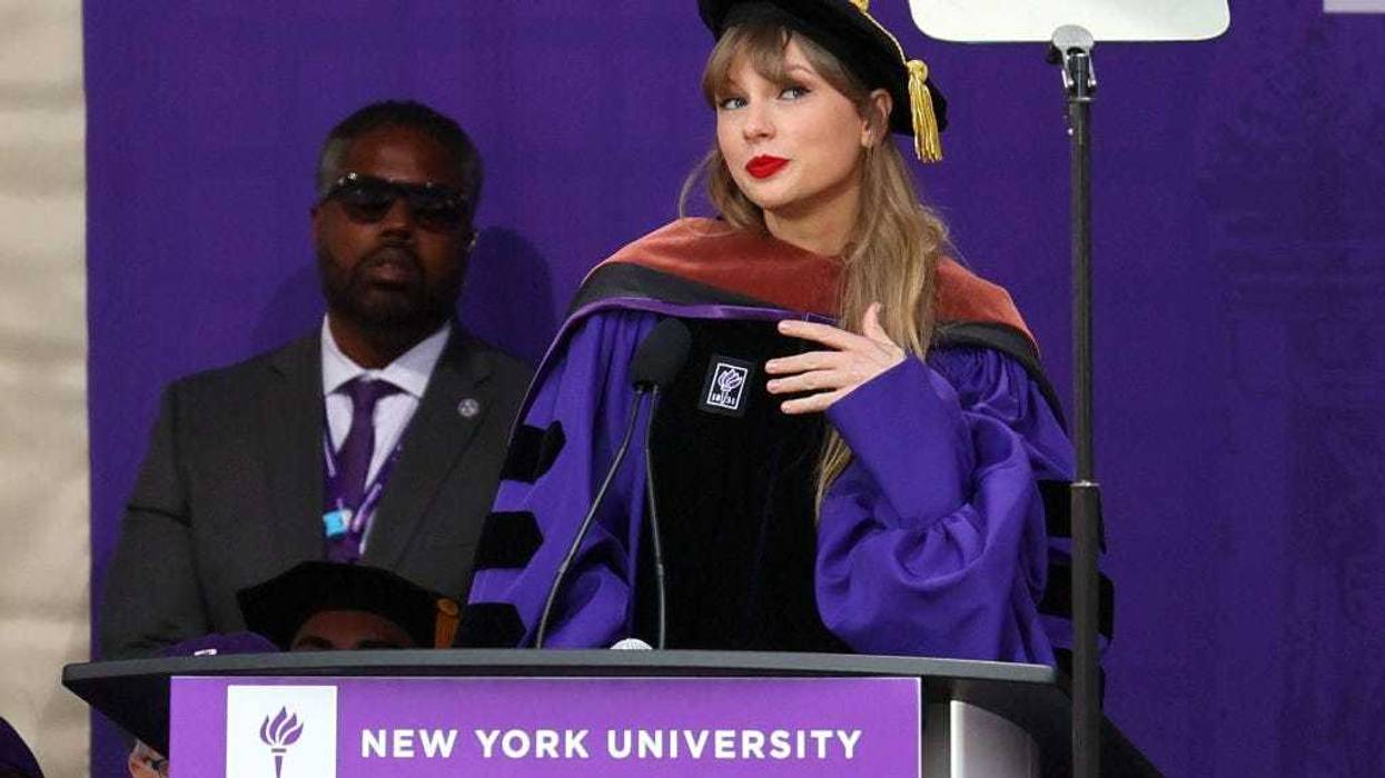 Taylor Swift Delivers New York University 2022 Commencement Address at Yankee Stadium on May 18, 2022 in New York City. (Photo by Dia Dipasupil/Getty Images)