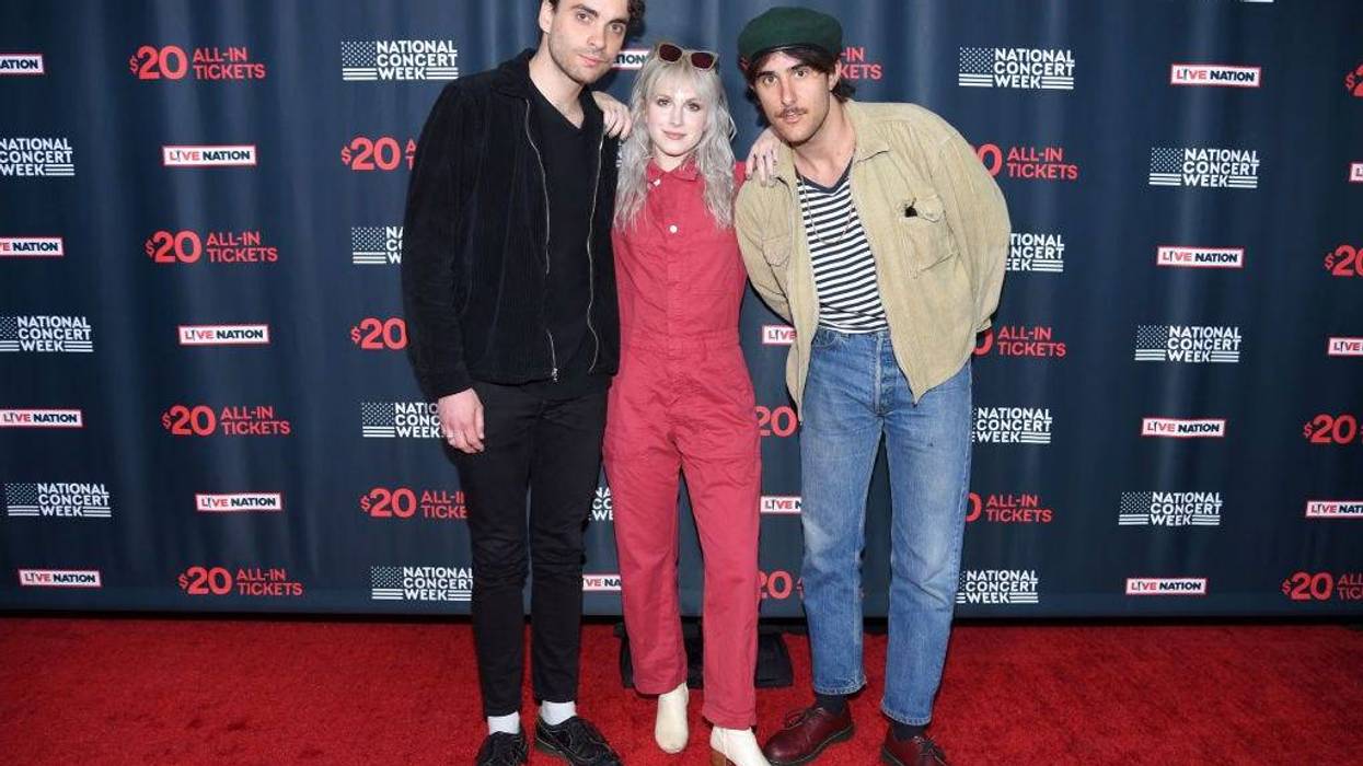 Taylor York, Hayley Williams, and Zac Farro of Paramore attend Live Nation's celebration of the 4th annual National Concert Week at Live Nation on April 30, 2018 in New York City