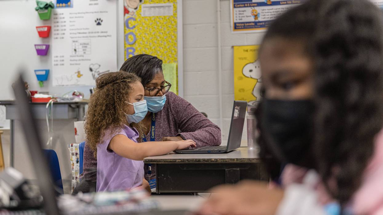 teacher in classroom