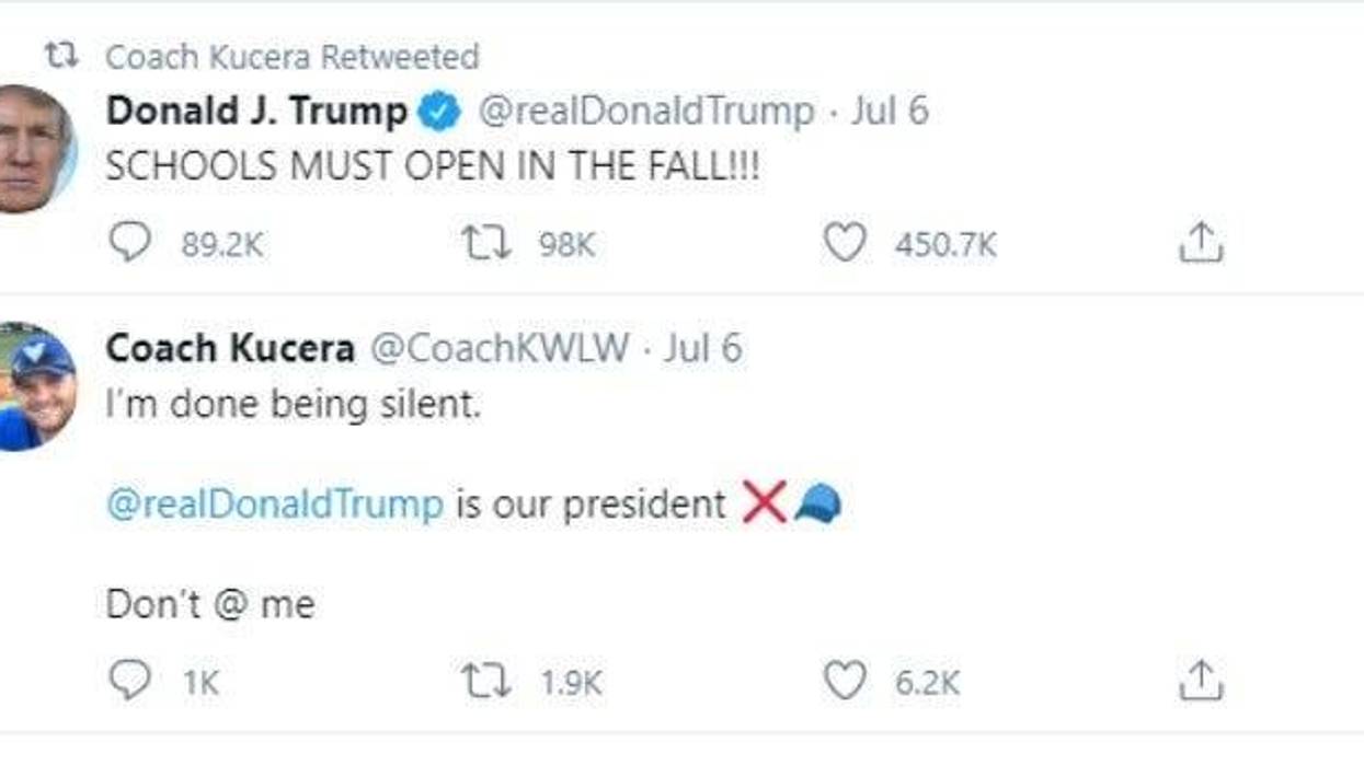 teacher tweets support for Trump