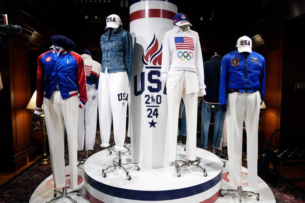 Team USA Paris Olympics attire is displayed at Ralph Lauren headquarters on Monday, June 17, 2024, in New York.