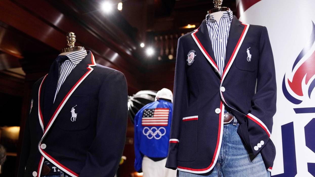 Team USA Paris Olympics opening ceremony attire is displayed at Ralph Lauren headquarters on Monday, June 17, 2024, in New York.