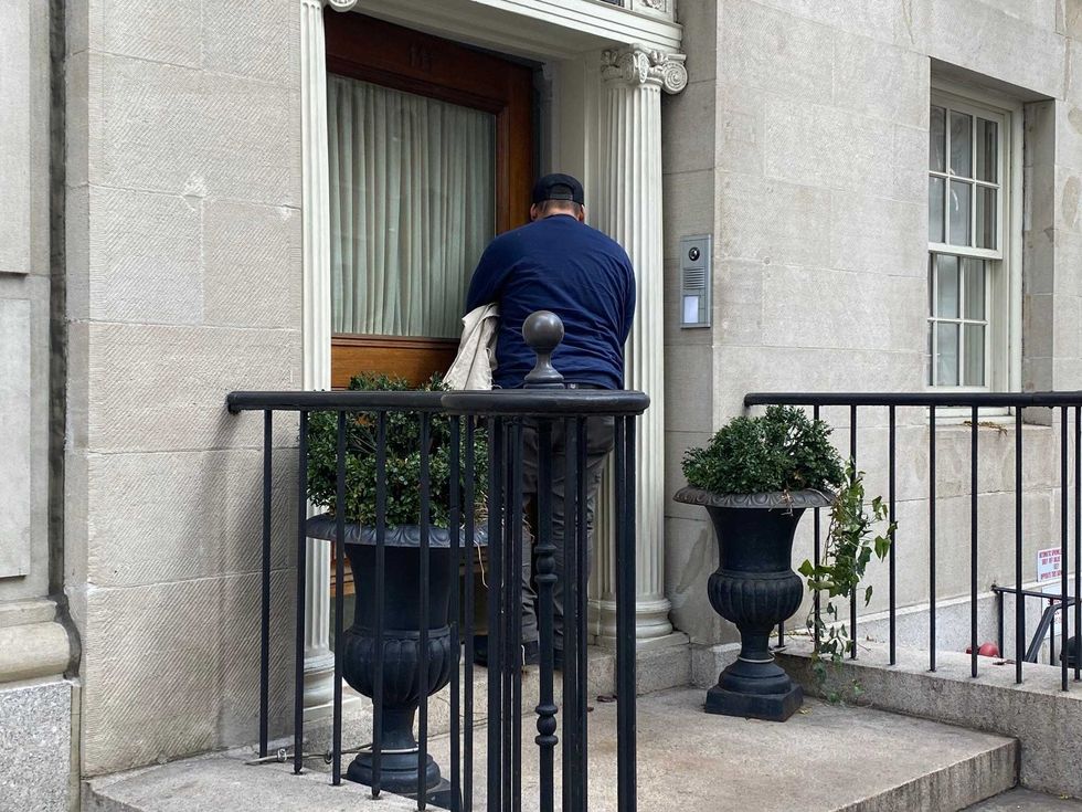 Technicians were at the home checking locks on Monday morning