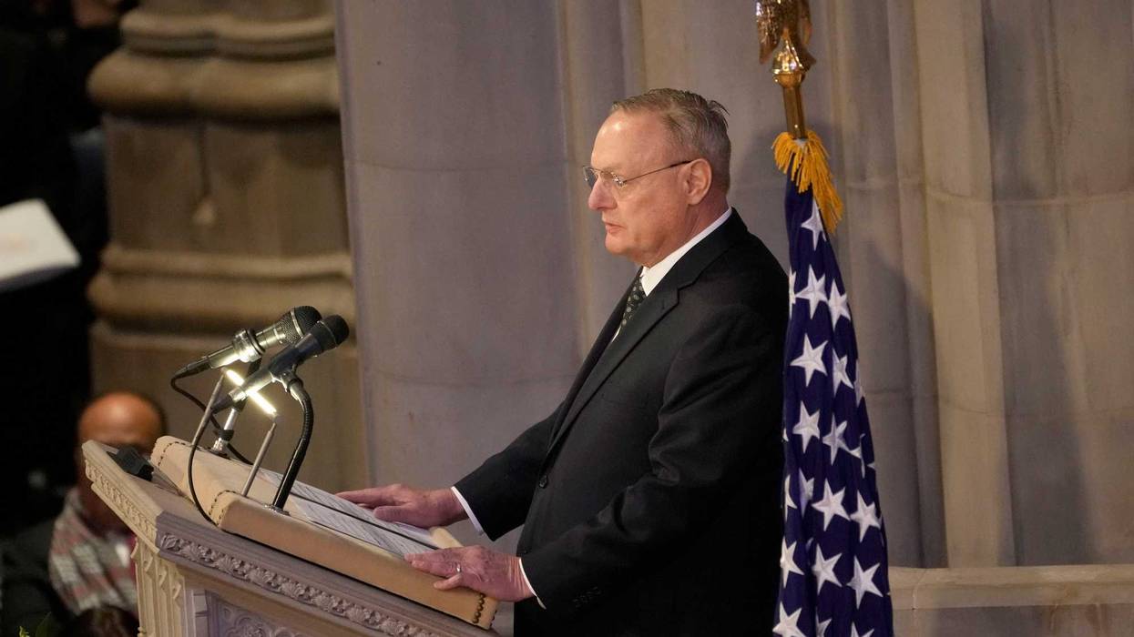 Ted Mondale, son of the late former Vice President Walter Mondale, speaks during the National Funeral Service for former President Jimmy Carter at Washington National Cathedral on Thursday, Jan. 9, 2025. Carter, the 39th President of the United States, died at the age of 100 on Dec. 29, 2024 at his home in Plains, Ga.
