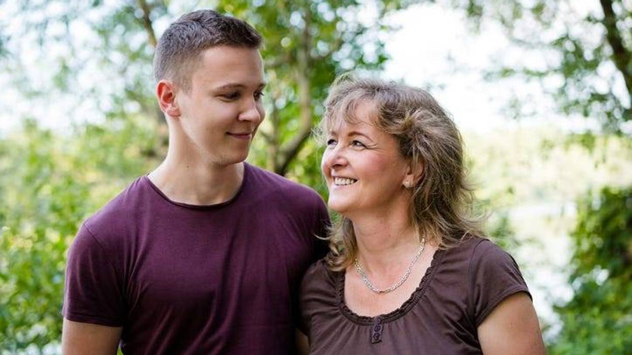 Teen with mom