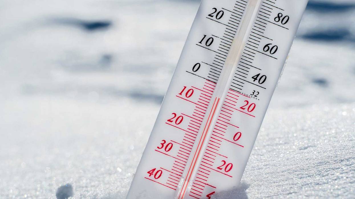 Temperatures below zero