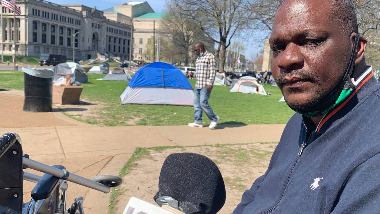 Tent city, April 2021