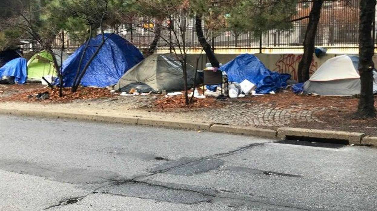 Tent city at 18th and Vine streets.