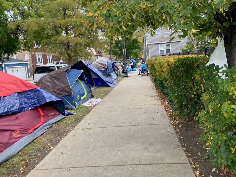 tents along street