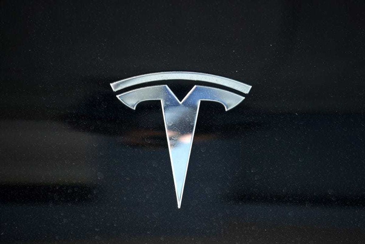 Tesla logo.