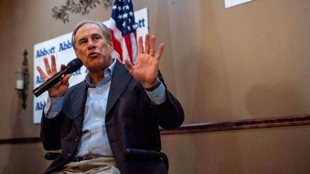 Texas Gov. Greg Abbott speaks during the 'Get Out The Vote' campaign event on February 23, 2022 in Houston, Texas. Gov. Greg Abbott joined staff at the Fratelli's Ristorante to encourage supporters ahead of this year's early voting. (Photo by Brandon Bell/Getty Images)