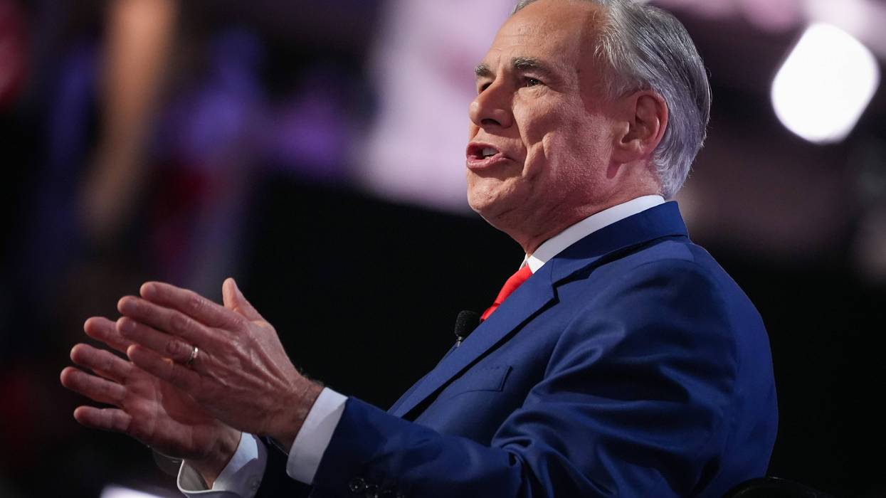 Texas Gov. Greg Abbott speaks on stage on the third day of the Republican National Convention at the Fiserv Forum on July 17, 2024, in Milwaukee, Wisconsin.