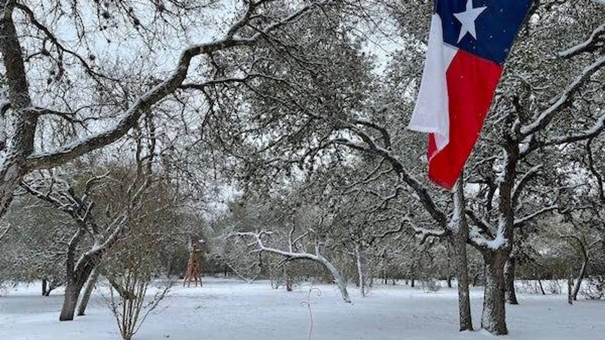 Texas landscape scene in snow