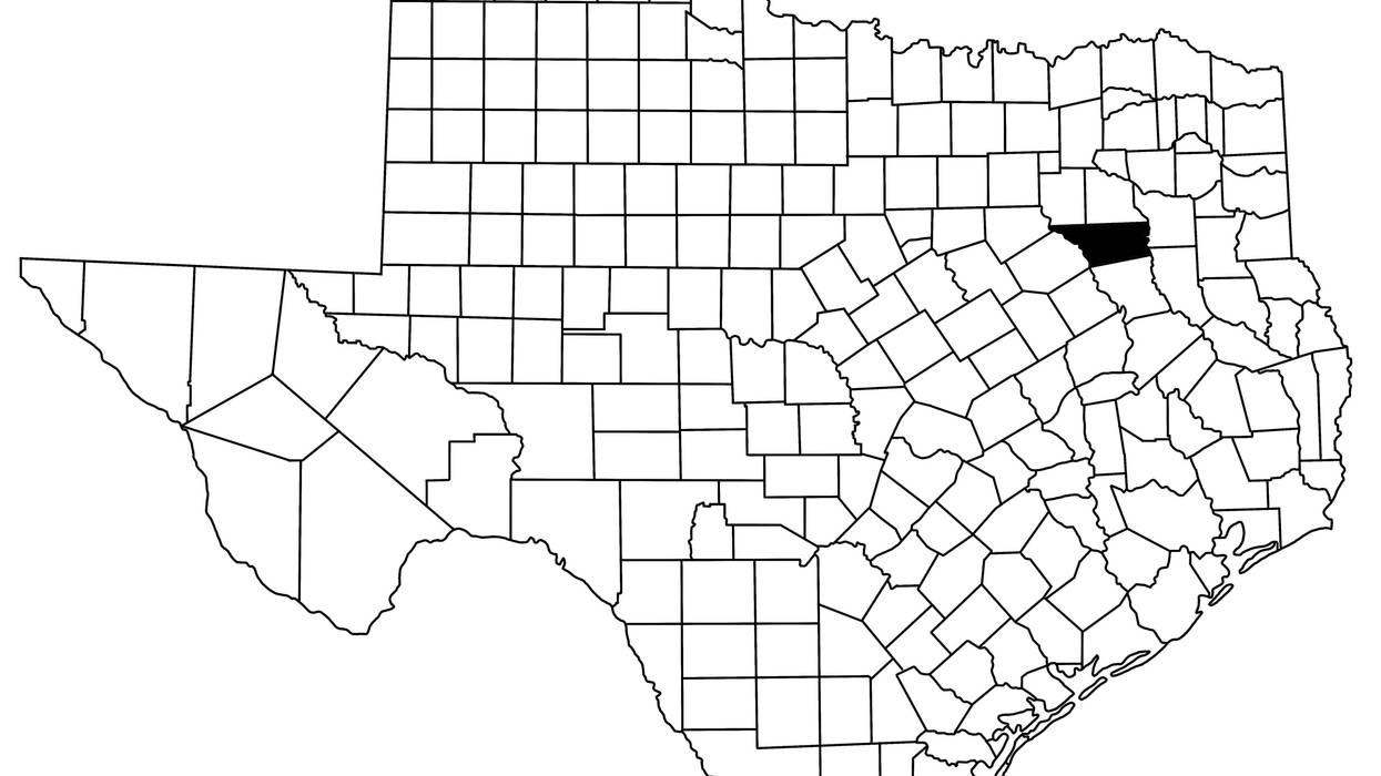 Texas map showing Henderson County