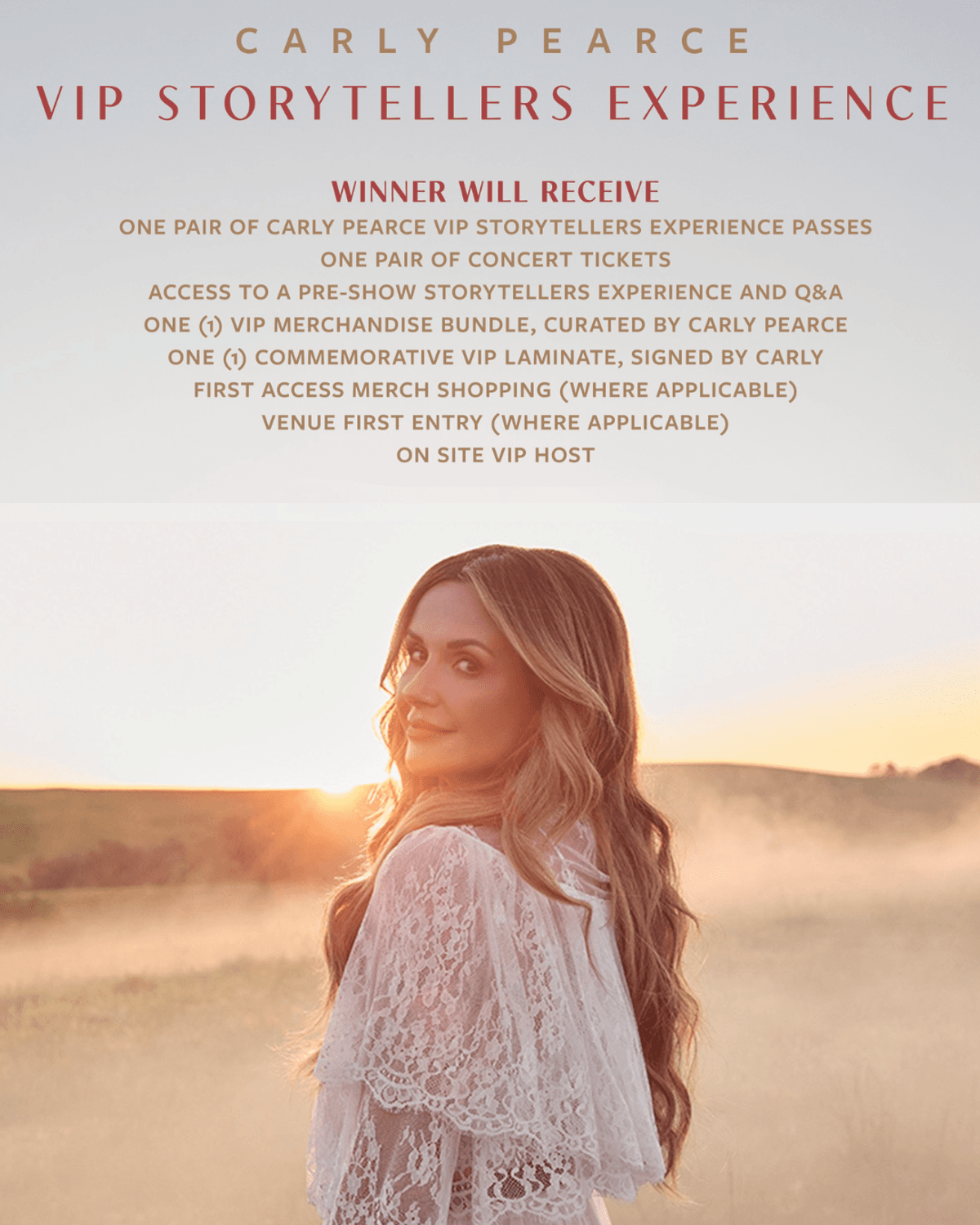 Text for a Chance to Win Passes to the Carly Pearce VIP Storytellers Experience