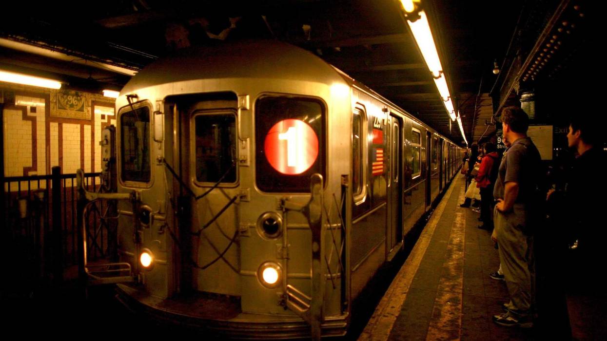 The 1 train arriving at the 96th Street station on Manhattan's Upper West Side.
