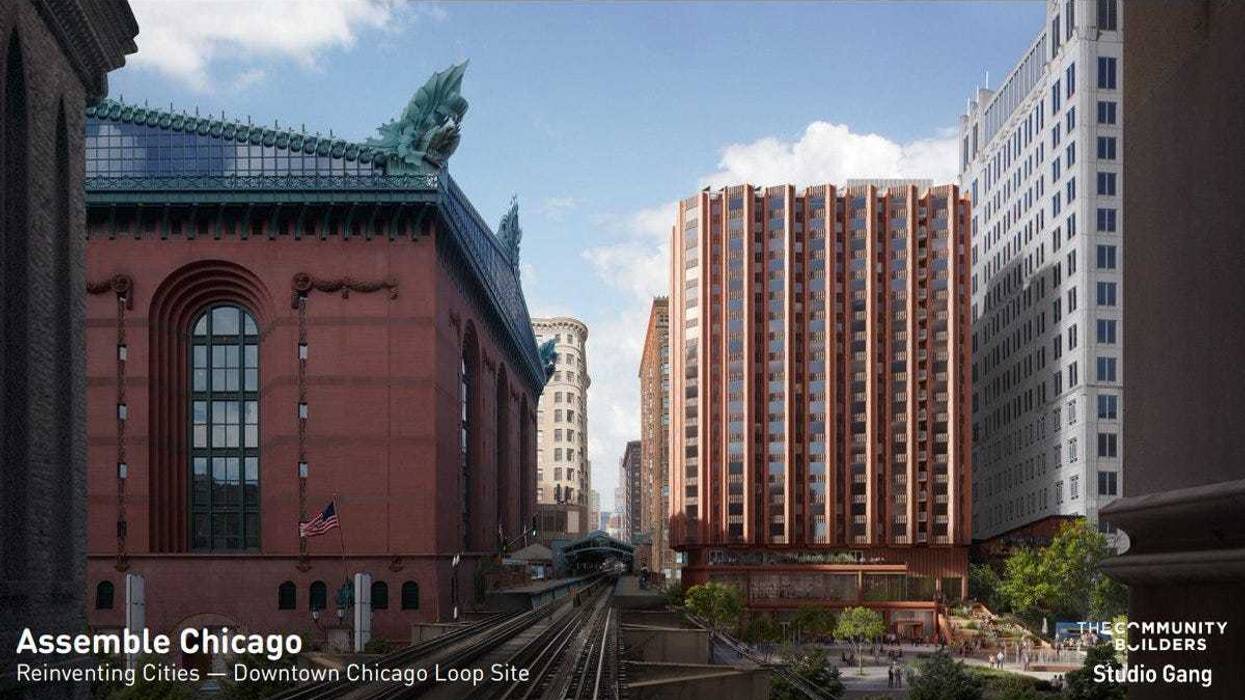 The $102 million, 20-story structure planned by The Community Builders for city-owned property at Van Buren Street and Plymouth Court was selected through a Department of Planning and Development Request for Proposals, issued last year through the international C40 Reinventing Cities competition.