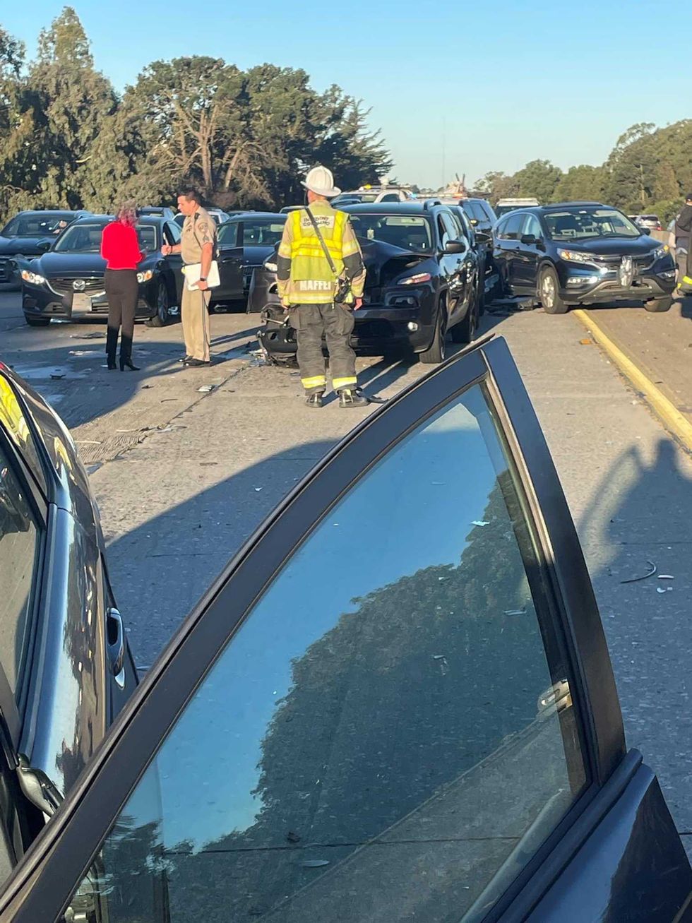 The 11-vehicle crash happened at about 7:30 a.m. on Tuesday.