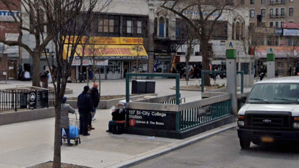 The 137th Street-City College 1 train station where a 14-year-old boy was stabbed to death on Saturday.