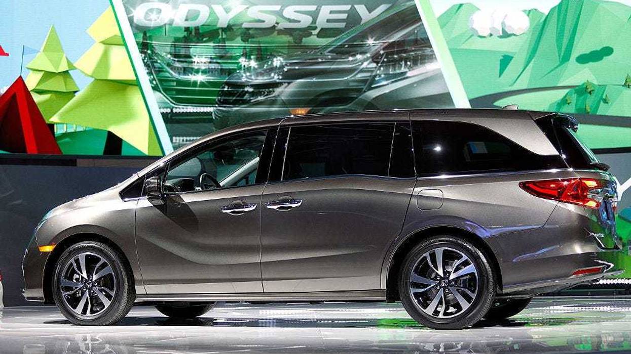 The 2018 Honda Odyssey minivan is shown at its reveal at the 2017 North American International Auto Show on January 9, 2017 in Detroit, Michigan.