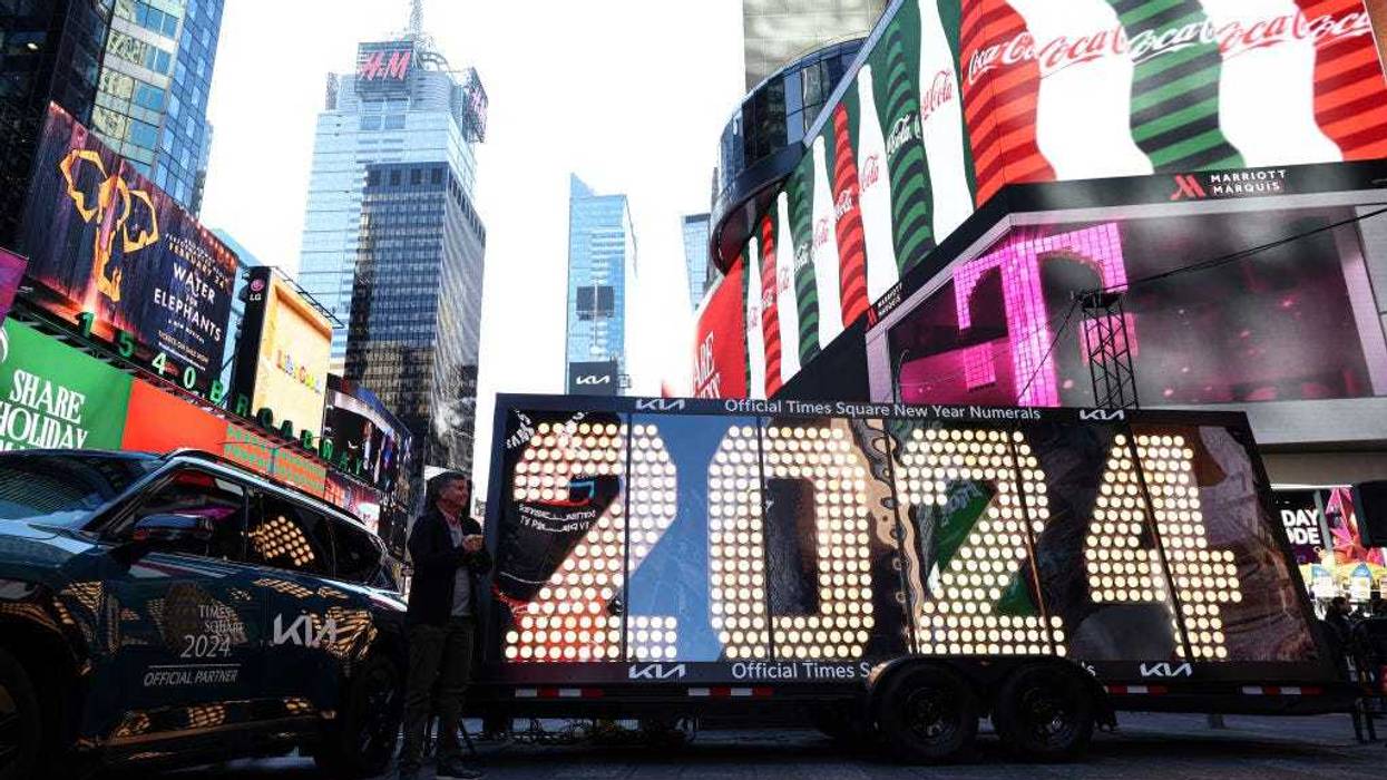 The '2024' numerals arrived in Times Square on Dec. 20, 2023.