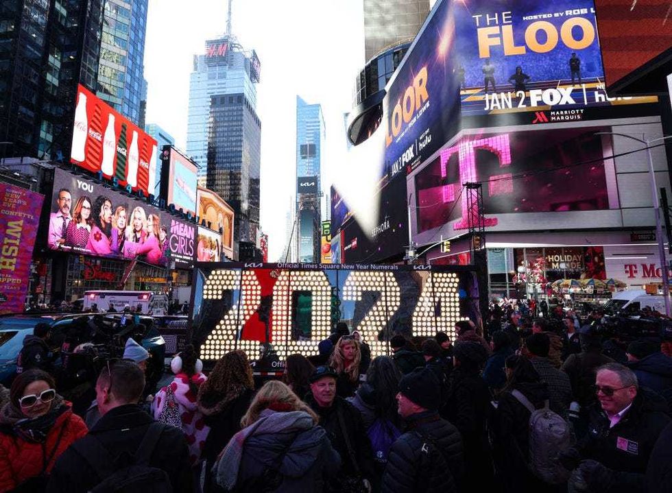 The 2024 numerals have joined the other bright lights of Times Square as of Wednesday morning.