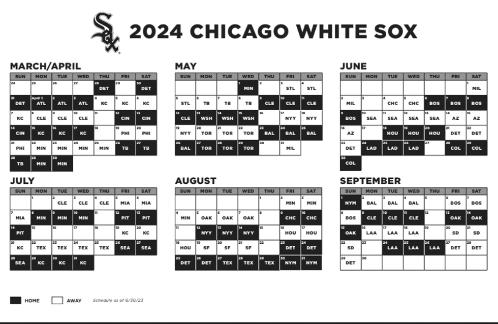 The 2024 White Sox schedule