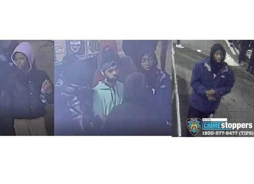 The 44-year-old victim was attacked by the group at 44th Street and 10th Avenue around 11:30 p.m. Wednesday