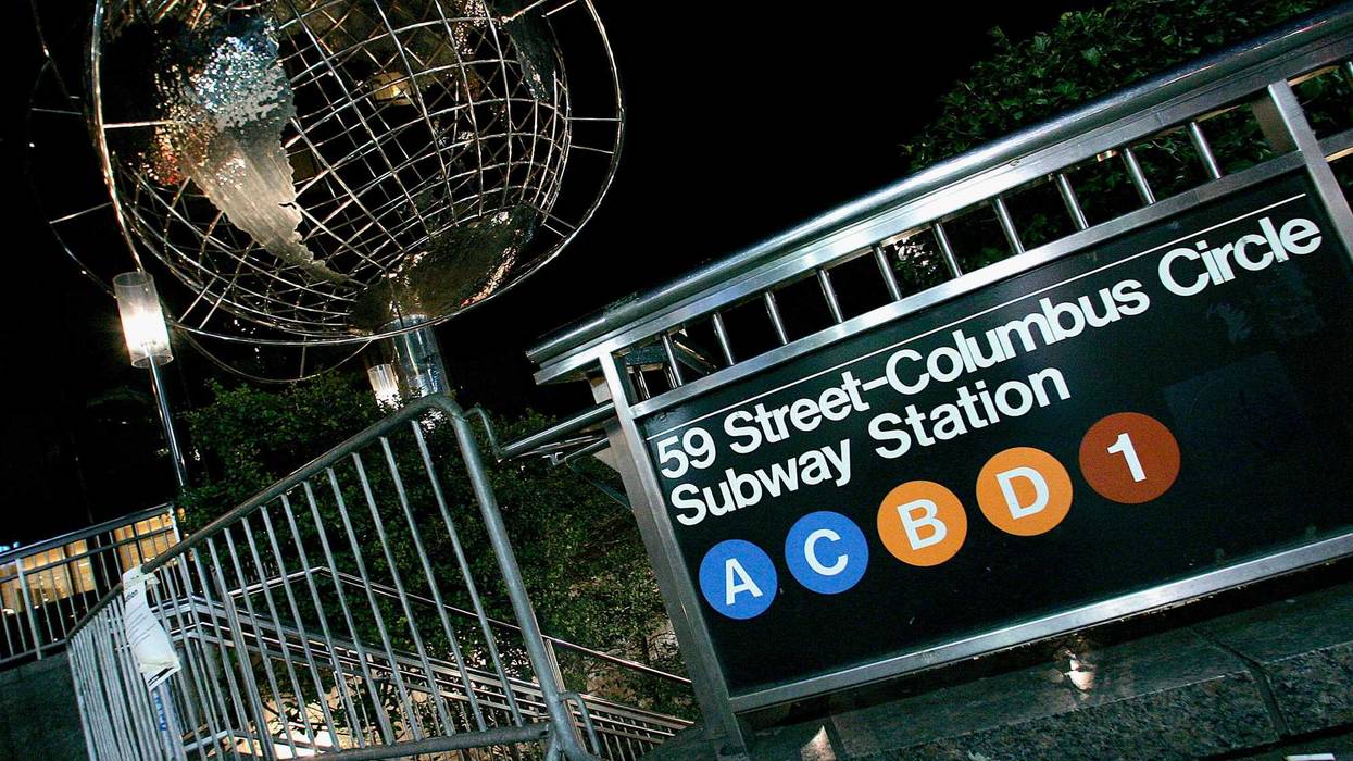 The 59th Street-Columbus Circle station where a man who was spitting on passengers was slashed on Wednesday.