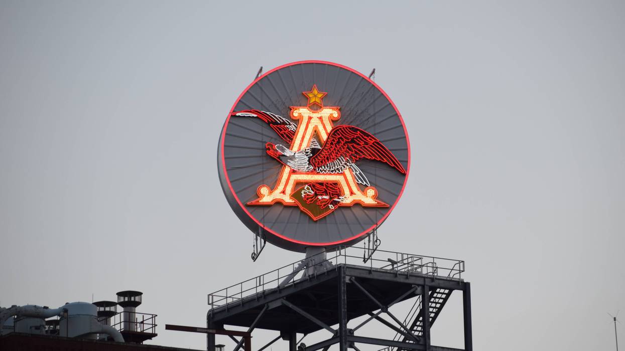 The “A & Eagle” sign at the Anheuser-Busch Brewery in St. Louis on 8/31/26