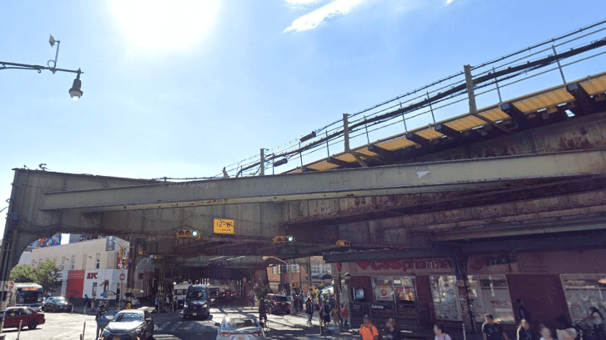 The above-ground train near the Myrtle-Wyckoff subway station, where a local business owner found paint chips with dangerous levels of lead in them.