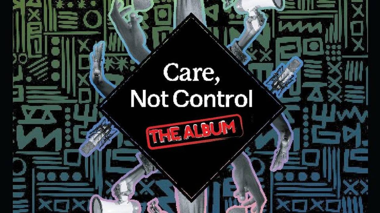 The album cover for the Care, Not Control album, a musical project by the juvenile justice reform advocacy organization.