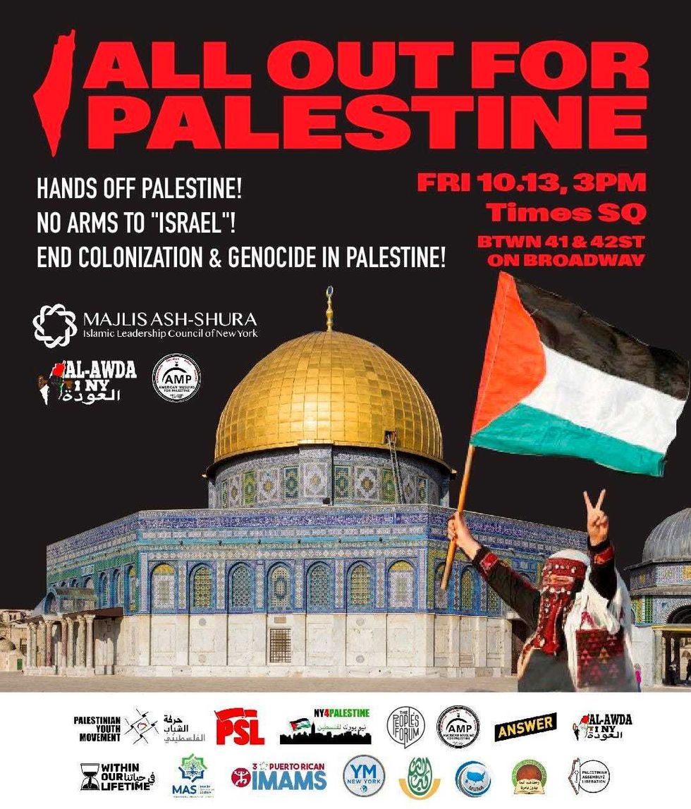 The "All Out for Palestine" protest was organized in association with the "Day of Protest".