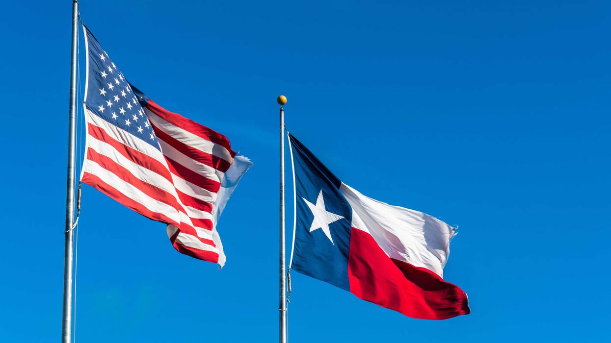 The American and Texan flags